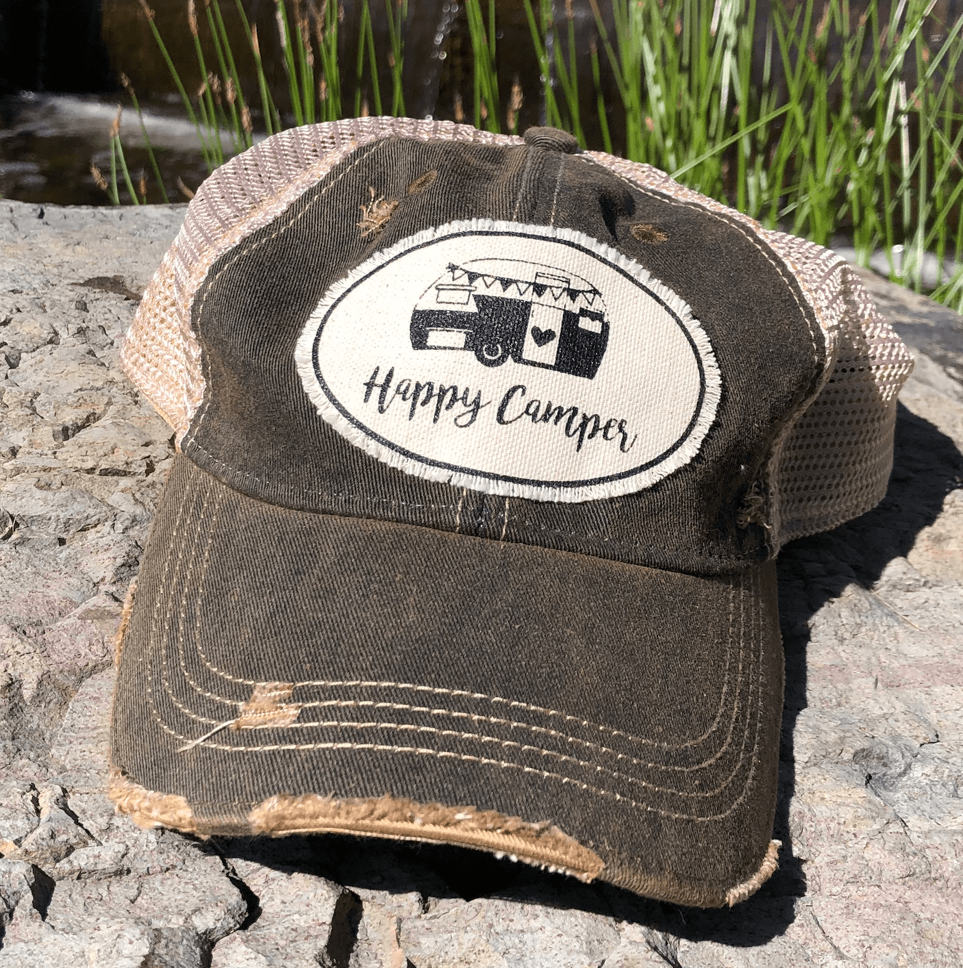 happy camper baseball cap